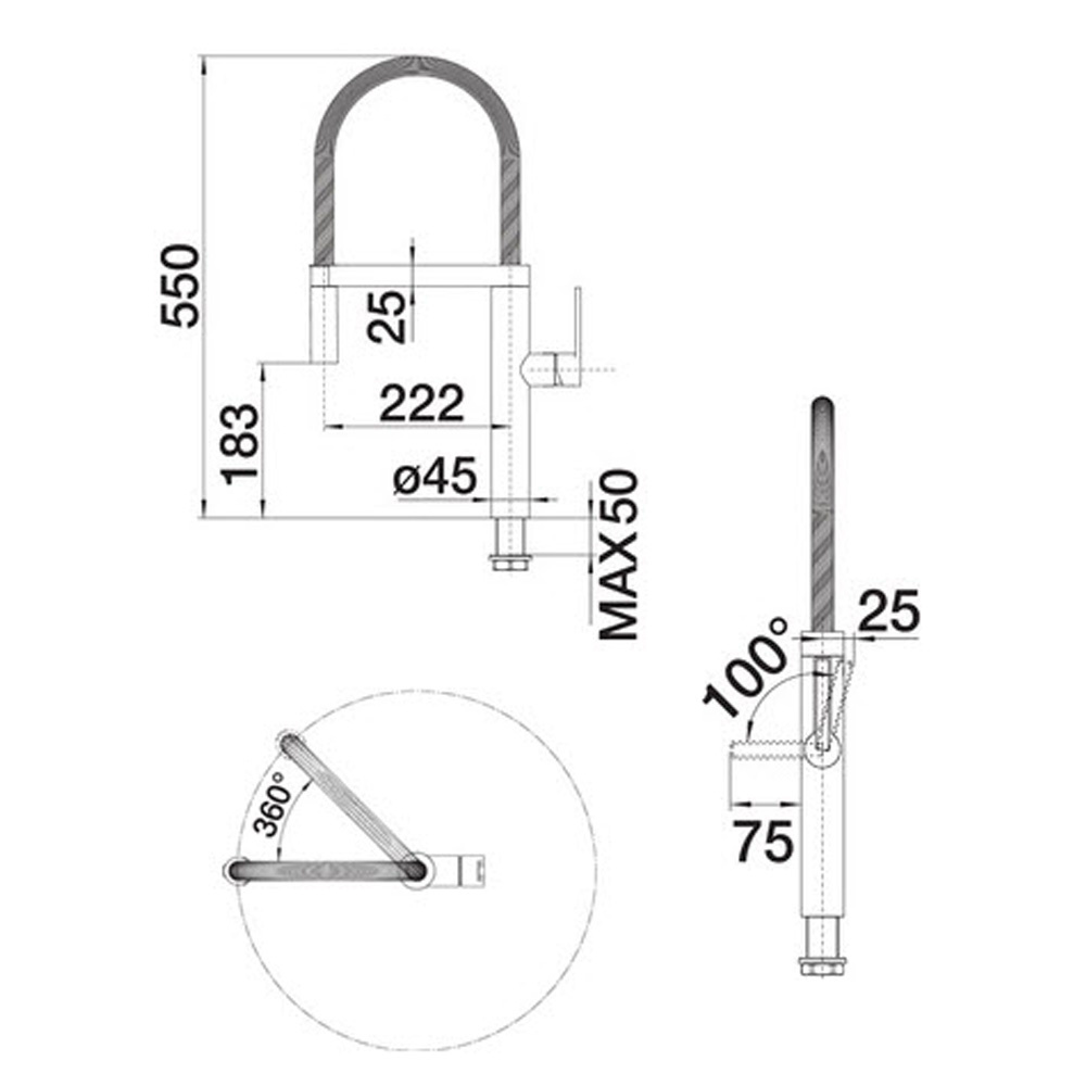 Εικόνα της Μπαταρία Κουζίνας Blanco Culina-S 517597 Ντους Με Μαγνητική Επαφή Χρωμέ