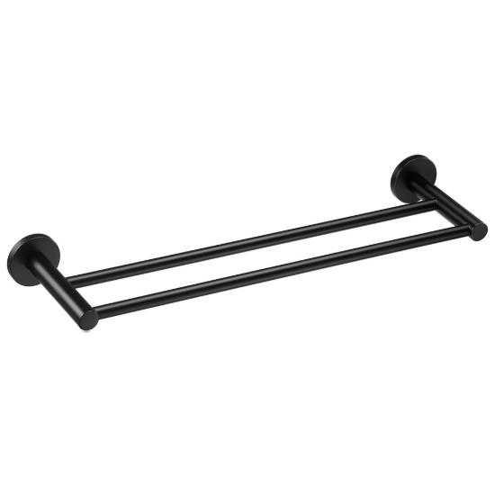 Εικόνα της Πετσετοθήκη Διπλή Verdi Sigma Black Matt 40cm 3033105