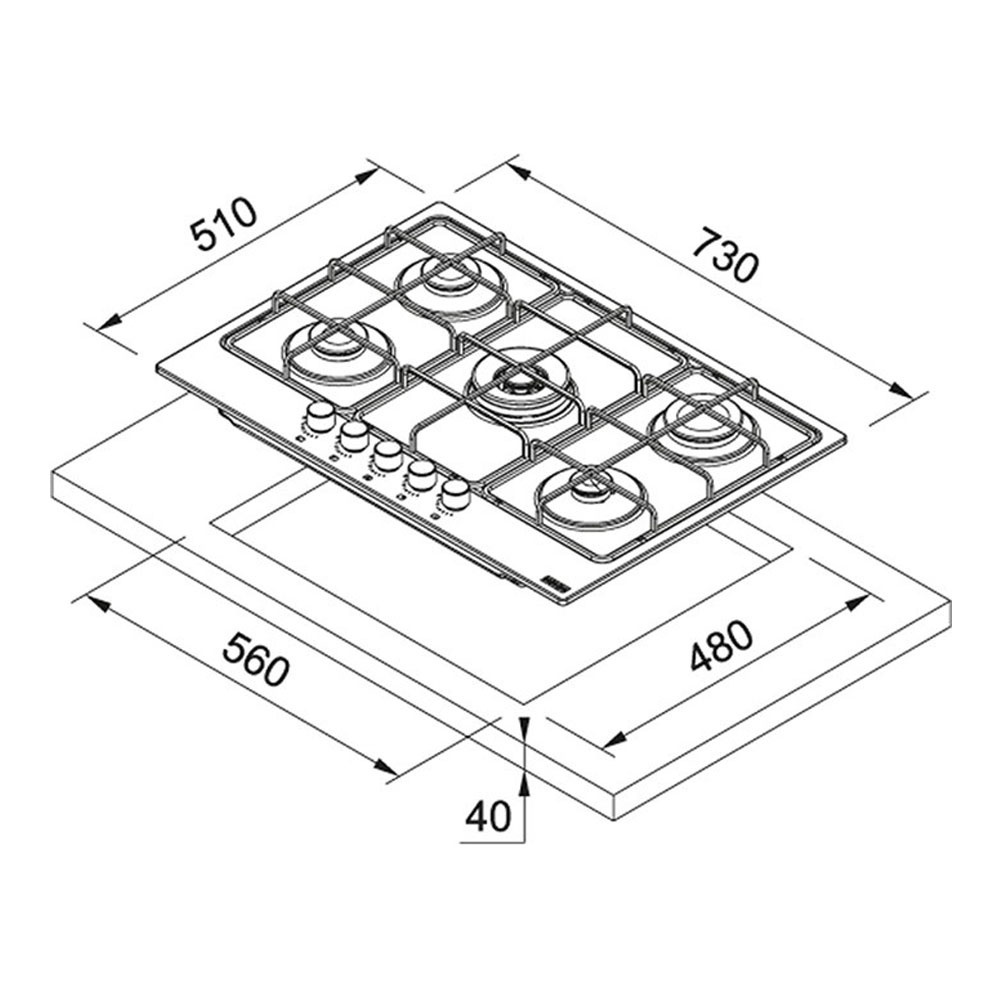 Εικόνα της Αυτόνομη Εστία Αερίου Franke Smart FHSM 755 4G DC XS Inox 3061602024