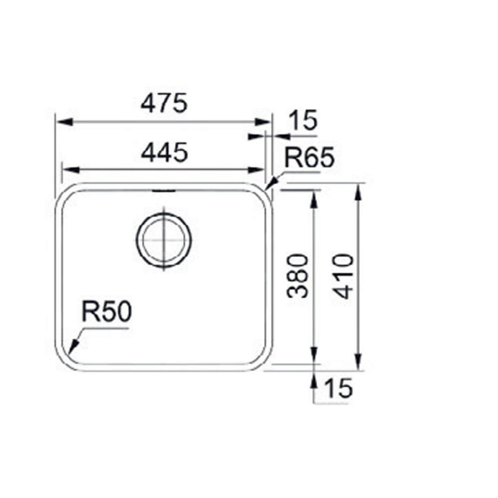 Εικόνα της Νεροχύτης Υποκαθήμενος Franke Bell BCX 110-45 TL  (47,5x41) Λείος Inox 3011850114