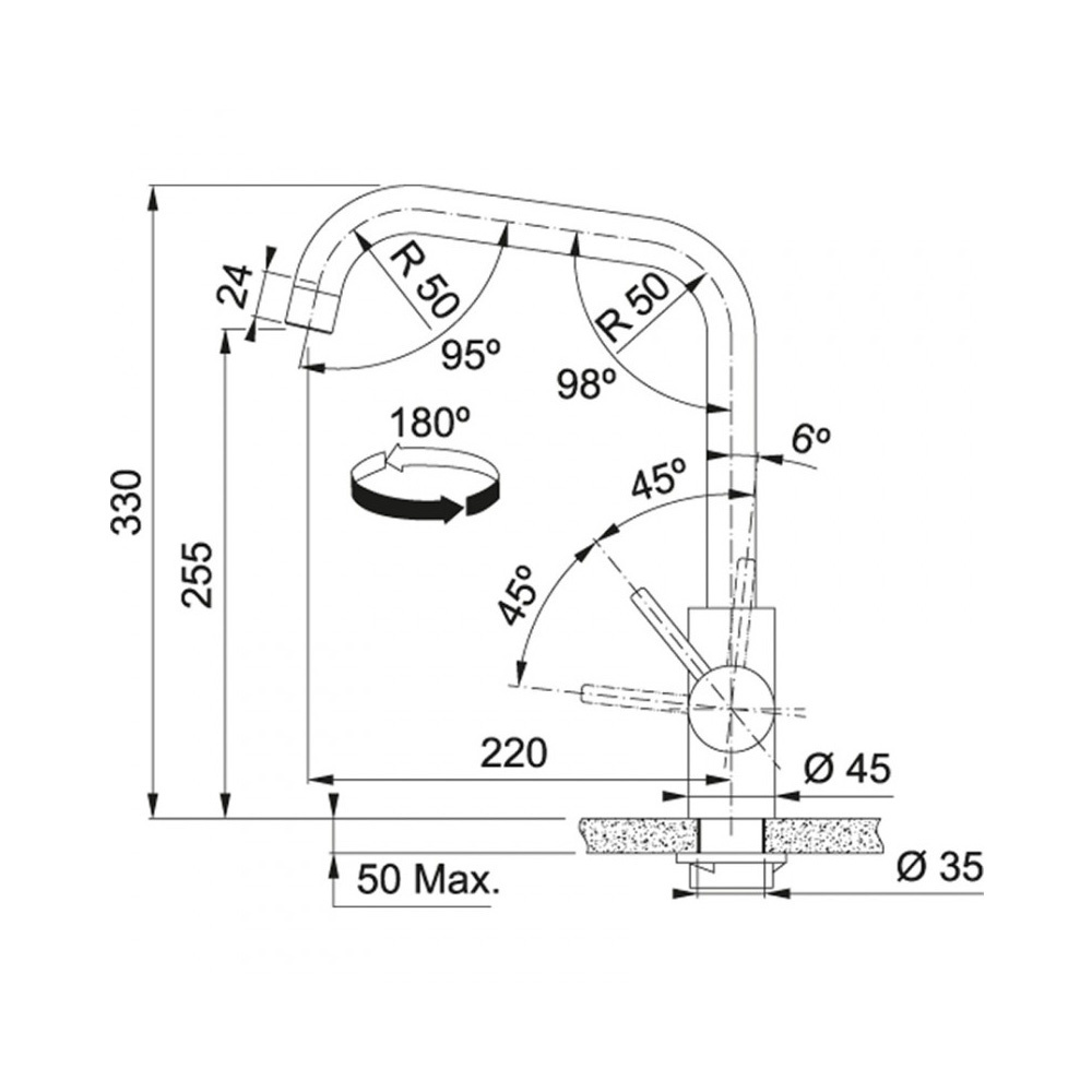 Εικόνα της Μπαταρία Κουζίνας Franke Kubus Standard Inox 3156601065