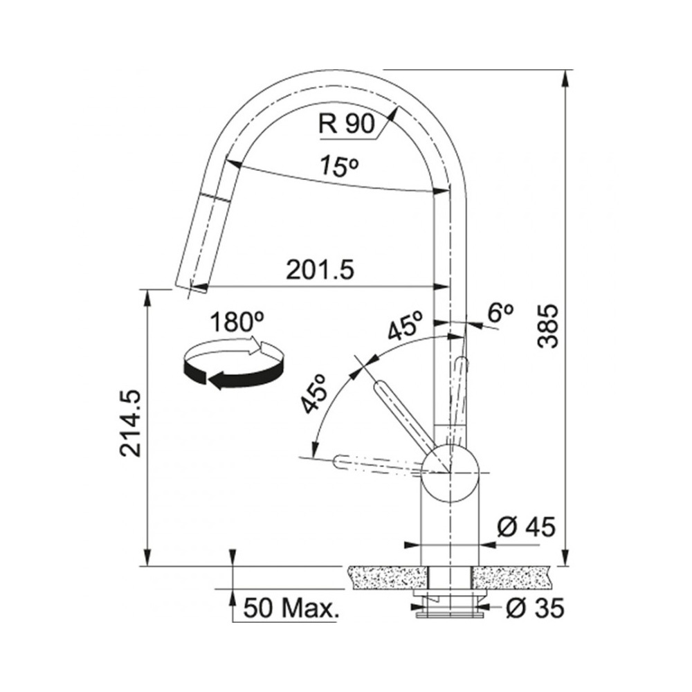 Εικόνα της Μπαταρία Κουζίνας Franke Leda Ντους Inox 3153101052