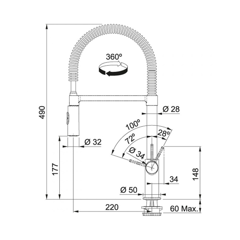 Εικόνα της Μπαταρία Κουζίνας Franke Fox Pro Ντουζ 3156450151