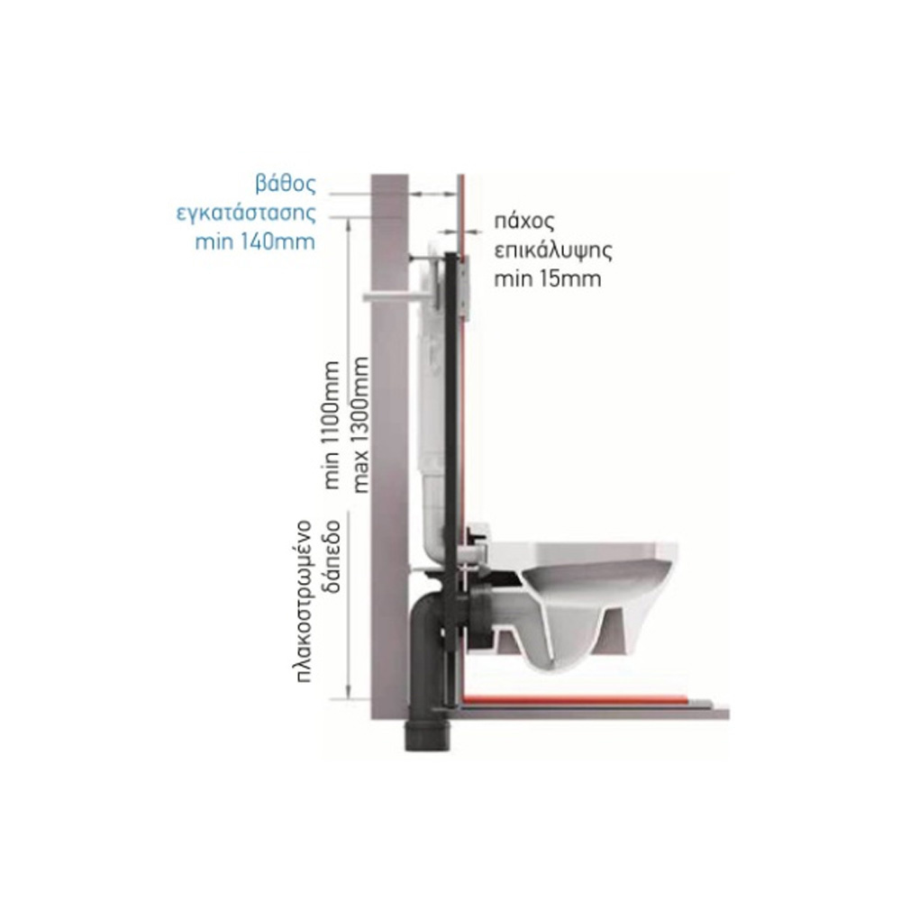 Εικόνα της Καζανάκι Εντοιχισμού Wisa Slim Plus 2920 50cm Γυψοσανίδας