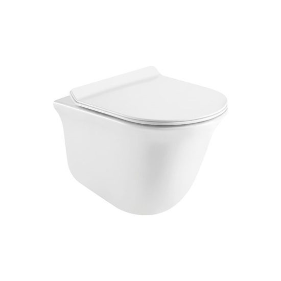 Εικόνα της Λεκάνη Κρεμαστή Pyramis Semeli Rimless Με Soft Close Καπάκι 48,5cm 023015301-5401