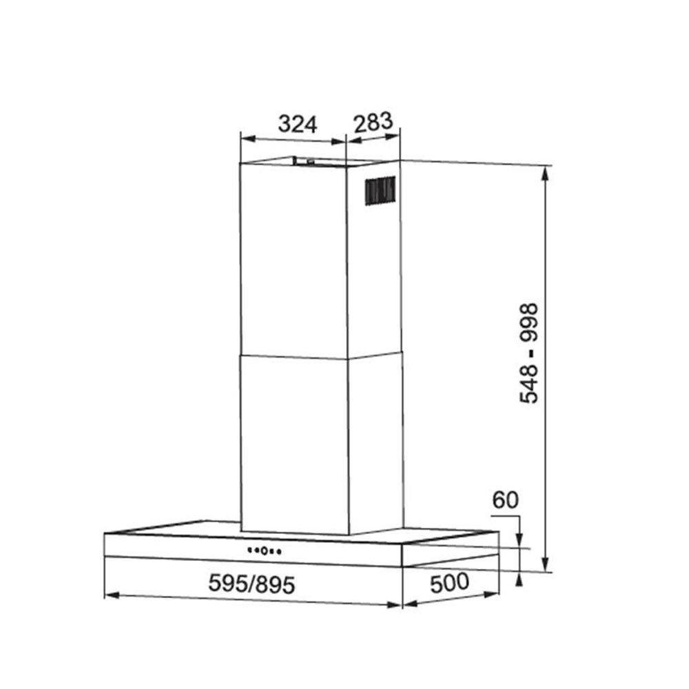 Εικόνα της Απορροφητήρας Franke Tiber 90 XS Inox Καμινάδα 90cm 3105001081