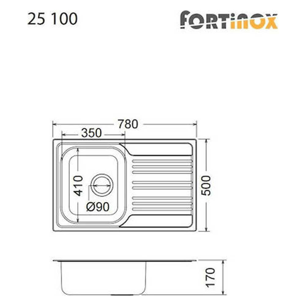 Εικόνα της Νεροχύτης Ένθετος Fortinox Valley 25100 (78x50) Λείος
