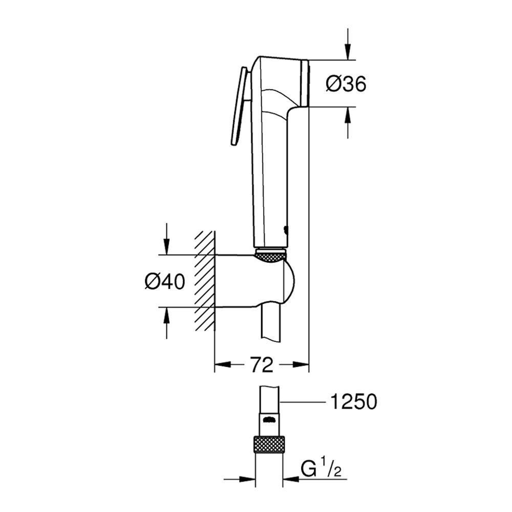 Εικόνα της Trigger Spray Tempesta F Grohe Με Στήριγμα Και Σπιράλ 1,25m 2635400 Χρωμέ