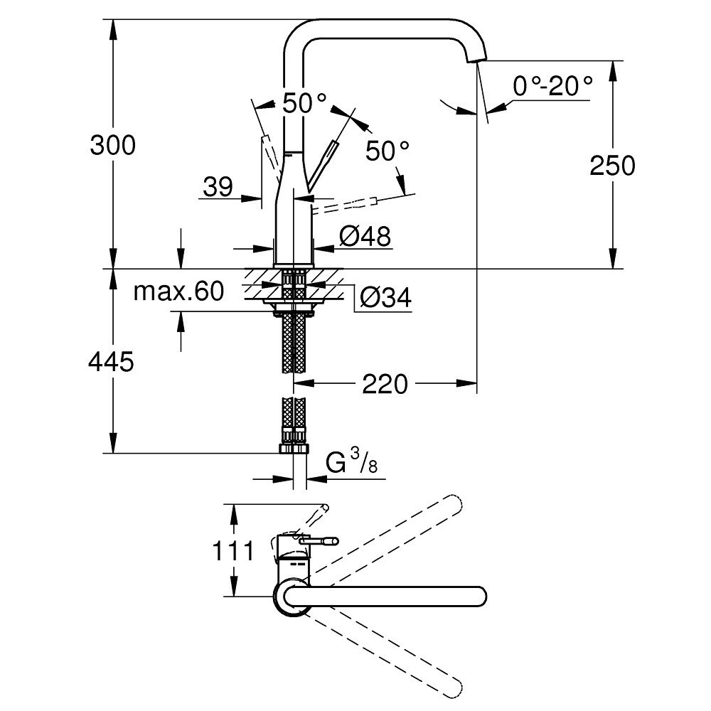 Εικόνα της Μπαταρία Κουζίνας Grohe Essence New 30269000 Χρωμέ