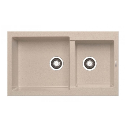 Εικόνα της Νεροχύτης Pyramis Pyragranite Alazia (86x50) 1 3/4B Ivory 070105511