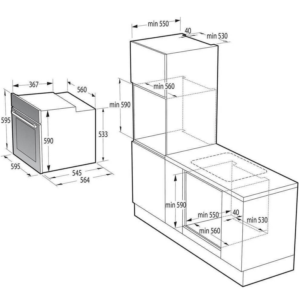 Εικόνα της Φούρνος Gorenje BO6717E03BG - 738371 Μαύρος 77lt  Με Λειτουργία Ατμού 034018901