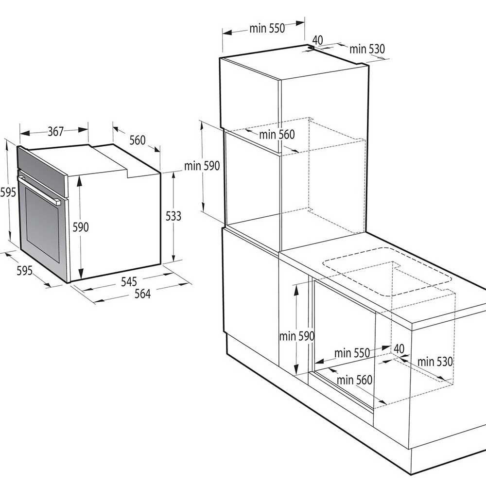 Εικόνα της Φούρνος Gorenje BOS6747A01X - 738007 Inox 77lt  Με Λειτουργία Ατμού 034019501