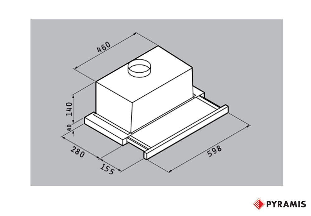 Εικόνα της Απορροφητήρας Pyramis Συρόμενος 60cm Essential Inox 065017002
