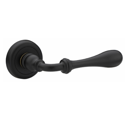 Εικόνα της Πόμολο Μεσόπορτας Με Ροζέτα Roline K370-03 Ζεύγος Μαύρο Ματ