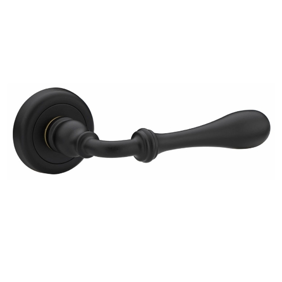 Εικόνα της Πόμολο Μεσόπορτας Με Ροζέτα Roline K370-03 Ζεύγος Μαύρο Ματ