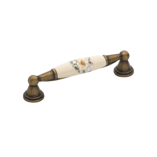 Εικόνα της Λαβή Επίπλου Roline 520 Αντικέ 96mm Με πορσελάνη Μπλε Λουλούδι