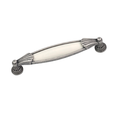 Εικόνα της Λαβή Επίπλου Roline 557 Old Silver 128mm Με πορσελάνη