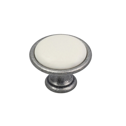 Εικόνα της Πόμολο Επίπλων Roline 558 Old Silver Με πορσελάνη