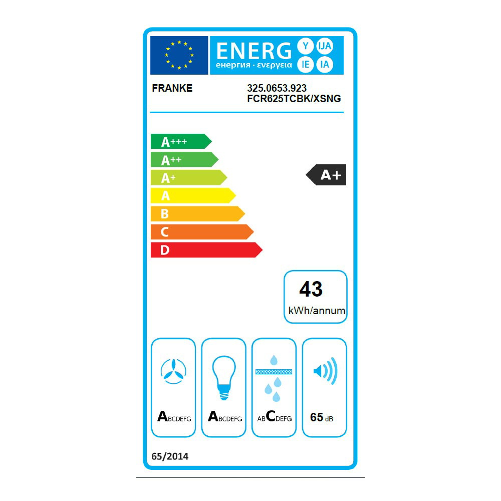 Εικόνα της Απορροφητήρας Franke New Mythos 60 FCR 625 TC BK/XS NG Μαύρο/Inox Καμινάδα 60cm 3101103012
