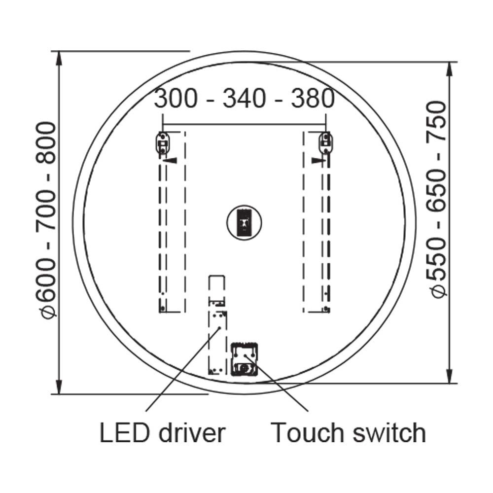 Εικόνα της Καθρέπτης Φωτιζόμενος LED Luminor Idol 80 Ø80cm