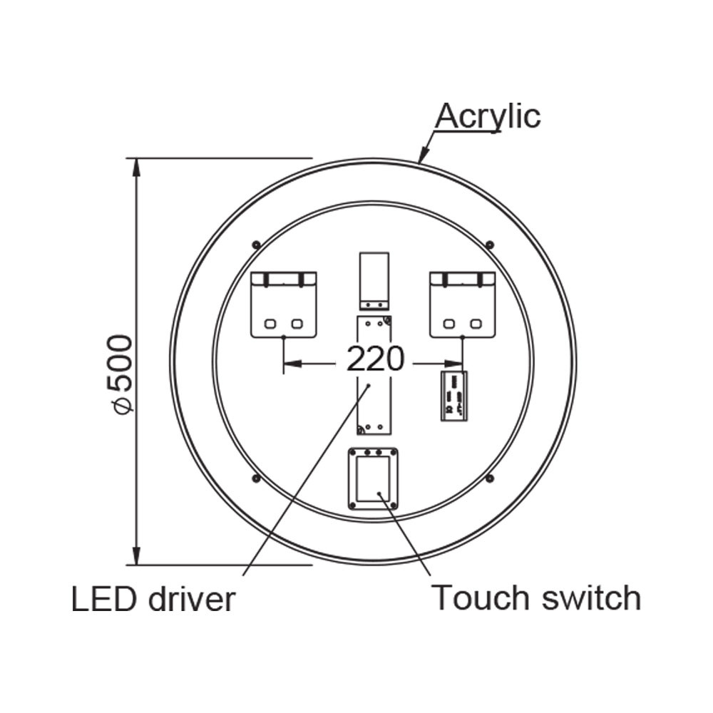 Εικόνα της Καθρέπτης Φωτιζόμενος LED Luminor Jolly 50 Ø50cm