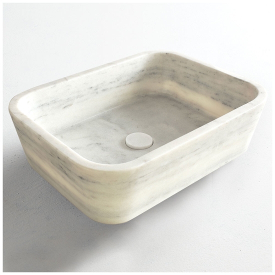 Εικόνα της Νιπτήρας Μπάνιου Fossil Gaia DS60-300 60x38cm Carrara Nuovo