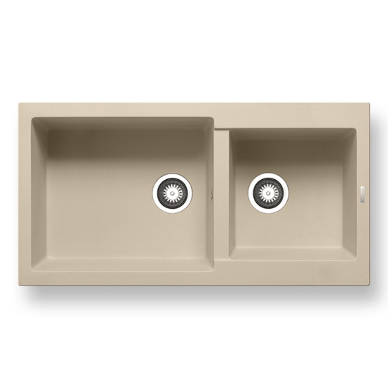 Εικόνα της Νεροχύτης Pyramis Pyragranite Alazia (96x50) 1 3/4B Ivory 070183011