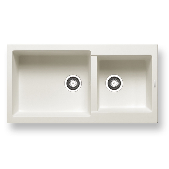 Εικόνα της Νεροχύτης Pyramis Pyragranite Alazia (96x50) 1 3/4B Snow 070183111