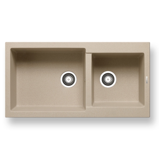 Εικόνα της Νεροχύτης Pyramis Pyragranite Alazia (96x50) 1 3/4B Dark Beige 070183311