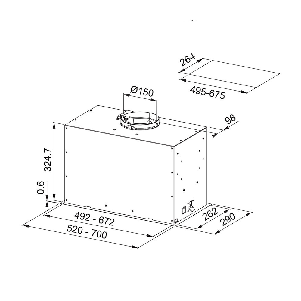 Εικόνα της Απορροφητήρας Franke New Box FBFE WH A70 Εντοιχιζόμενος 70cm Matt White 3105001107