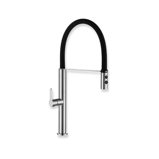 Εικόνα της Μπαταρία Κουζίνας Interflex Flex Inox Pro Ντους 2 Ροών 087432 Inox