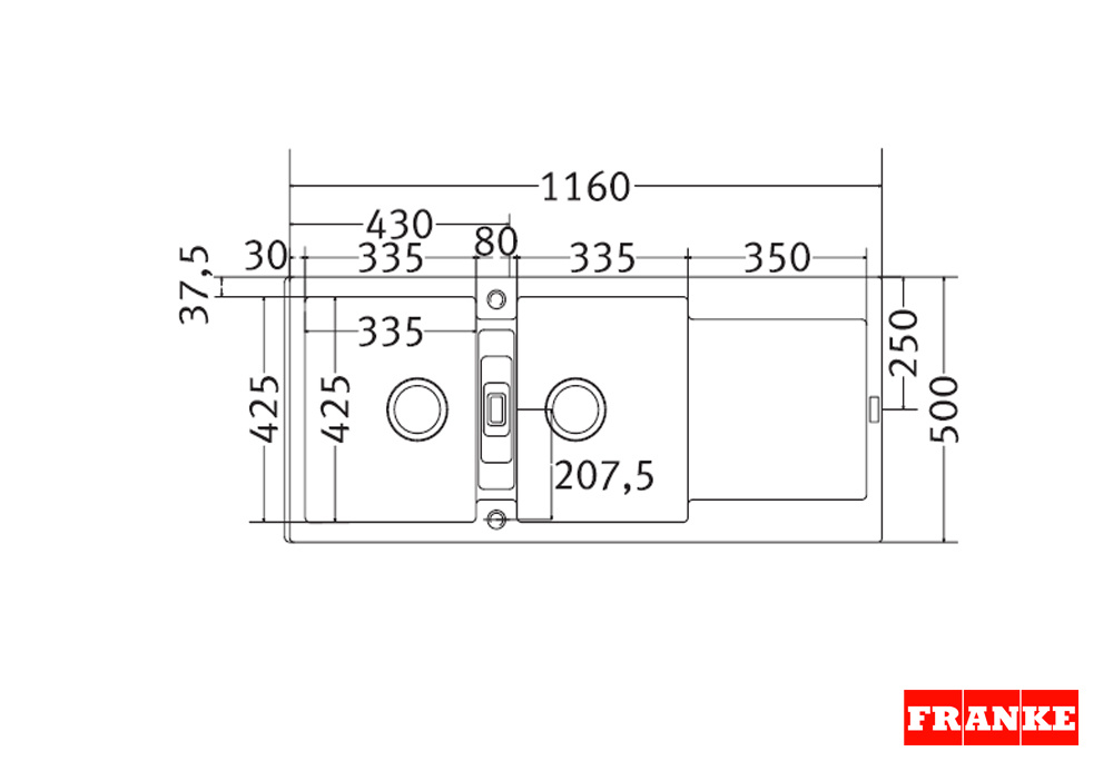 Εικόνα της Νεροχύτης Franke Maris MAG 621 (116x50) Matt Black 3149000164