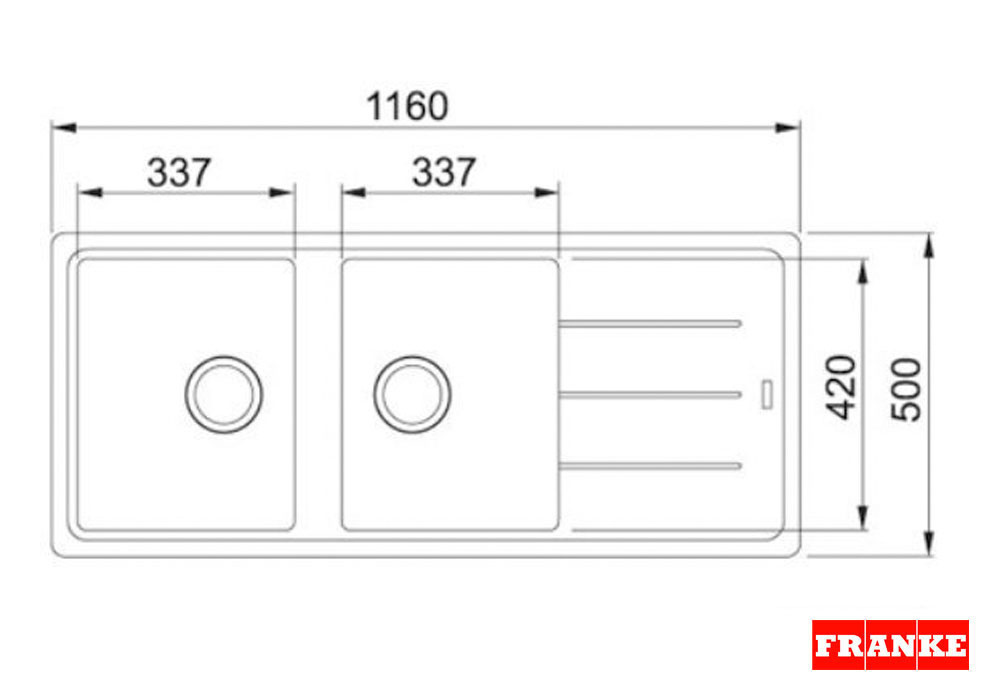 Εικόνα της Νεροχύτης Franke Basis BFG 621 (116x50) Matt Black 3149000327