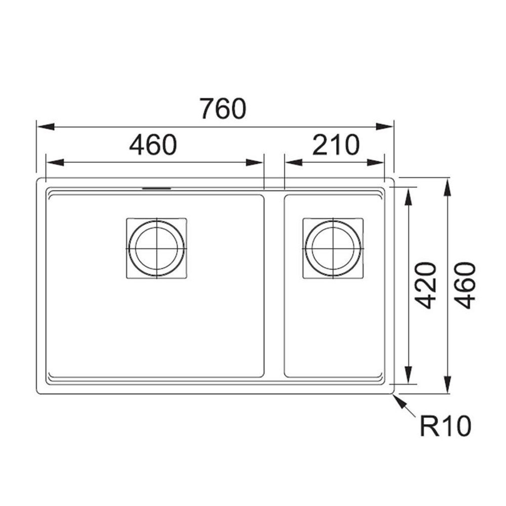 Εικόνα της Νεροχύτης Υποκαθήμενος Franke Kubus 2 KNG 120 (76x46) Matt Black 3142101252