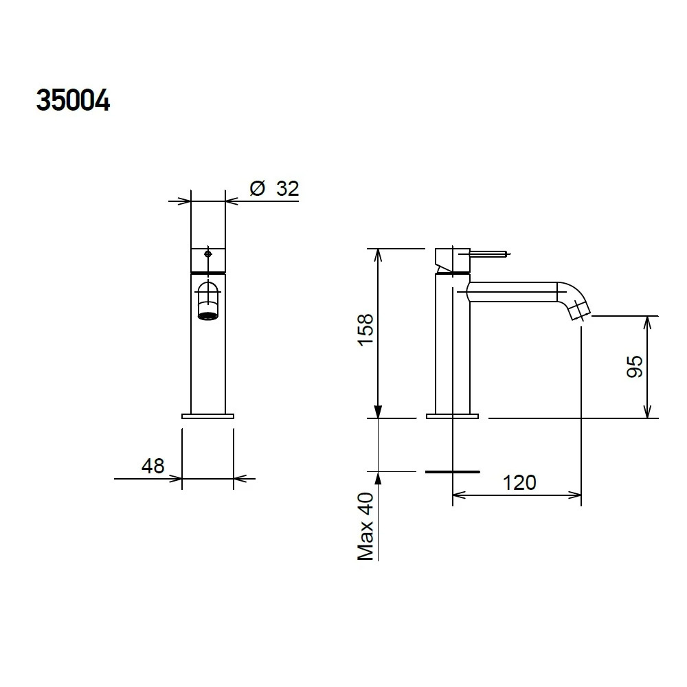 Εικόνα της Μπαταρία Νιπτήρος La Torre Elle 316 35004-411 Black Brushed PVD