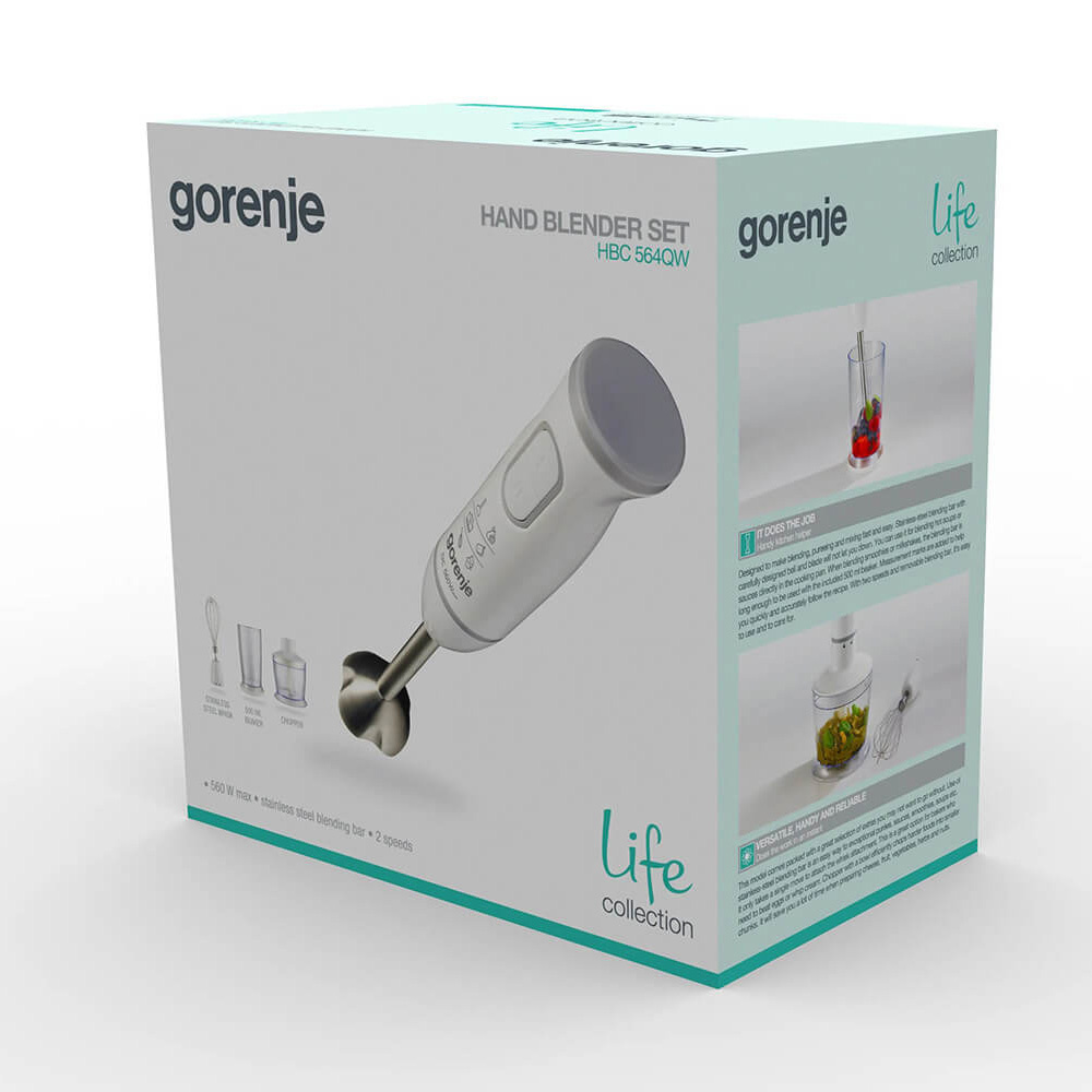 Εικόνα της Ραβδομπλέντερ Σετ Gorenje HBC564QW-735653 Με Ανοξείδωτη Ράβδο 500W White 040054001