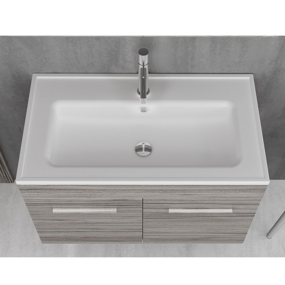 Εικόνα της Έπιπλο Μπάνιου Orabella Lagina 80 (80x45x50cm) Βάση Με Νιπτήρα & Καθρέπτη Μελαμίνη Χρώμα 719