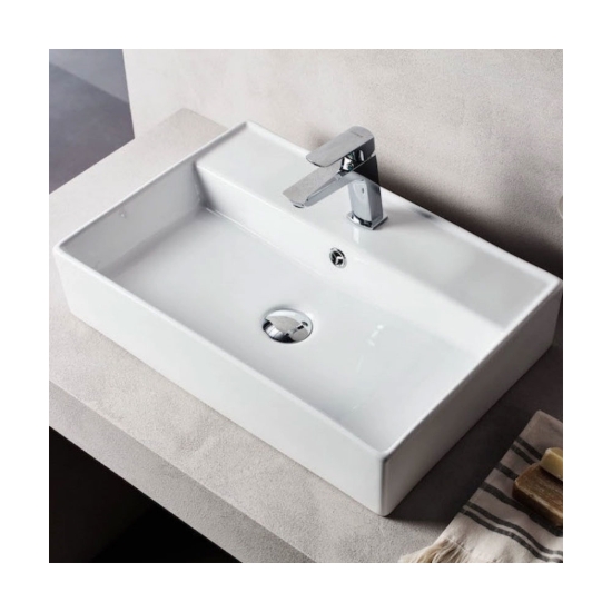 Εικόνα της Νιπτήρας Μπάνιου Tema New Strata 50 50x35cm Επικαθήμενος/Κρεμαστός