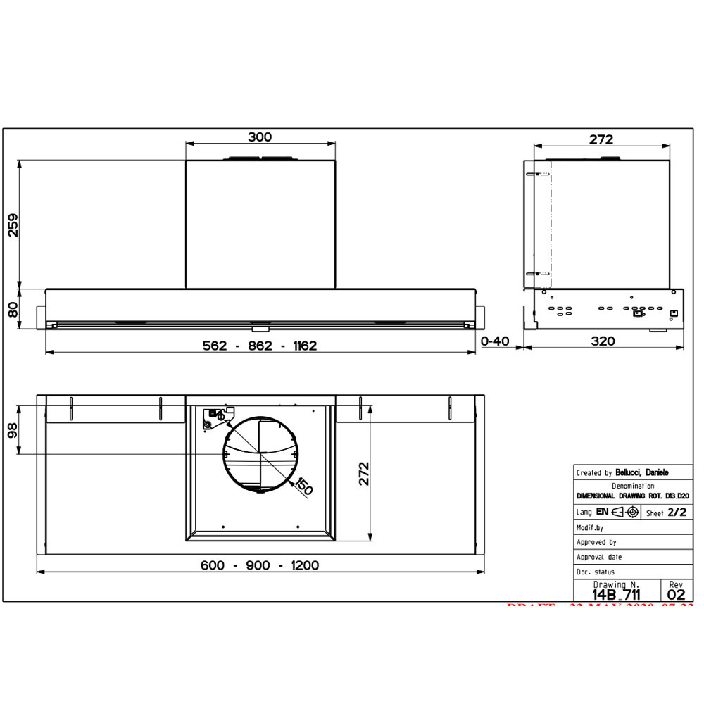 Εικόνα της Απορροφητήρας Faber In-Nova Comfort X A120 Εντοιχιζόμενος 120cm Inox