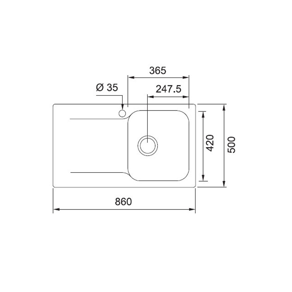 Εικόνα της Νεροχύτης Franke Tectonite Kite Kid 611-86 (86x50) Grey 3142101261