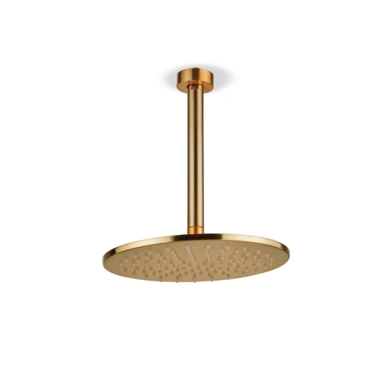 Εικόνα της Ανακλινόμενη Κεφαλή Armando Vicario Brass Ø25 Με Μπράτσο Οροφής 20cm 800597-201 + 800087-201 Gold Brushed