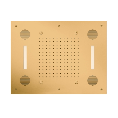 Εικόνα της Κεφαλή Εντοιχισμού Οροφής 2 Ροών Με Χρωματοθεραπεία 63x48cm Almar Sound & Colour Temptation E044211-211 Gold Brushed PVD