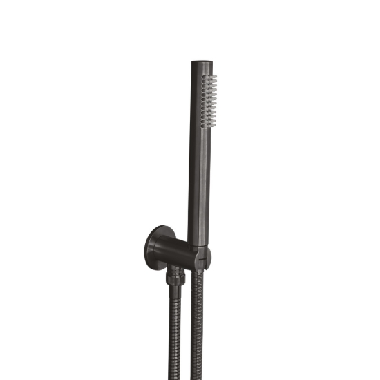 Εικόνα της Επίτοιχη Παροχή Νερού 1/2 La Torre Μαζί Με Τηλέφωνο & Άθραυστο Σπιράλ 1,5m N10131-411+N50300-411+N37-411 Black Brushed PVD