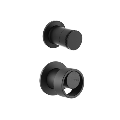 Εικόνα της Μίκτης Εντοιχισμού + Εκτροπέας Περιστροφικός 2 Εξόδων Armando Vicario Halo 515050-400 + 34374-400 Black Matt