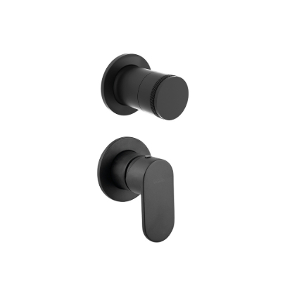 Εικόνα της Μίκτης Εντοιχισμού + Εκτροπέας Περιστροφικός 2 Εξόδων Armando Vicario Slim 500050-400 + 34374-400 Black Matt