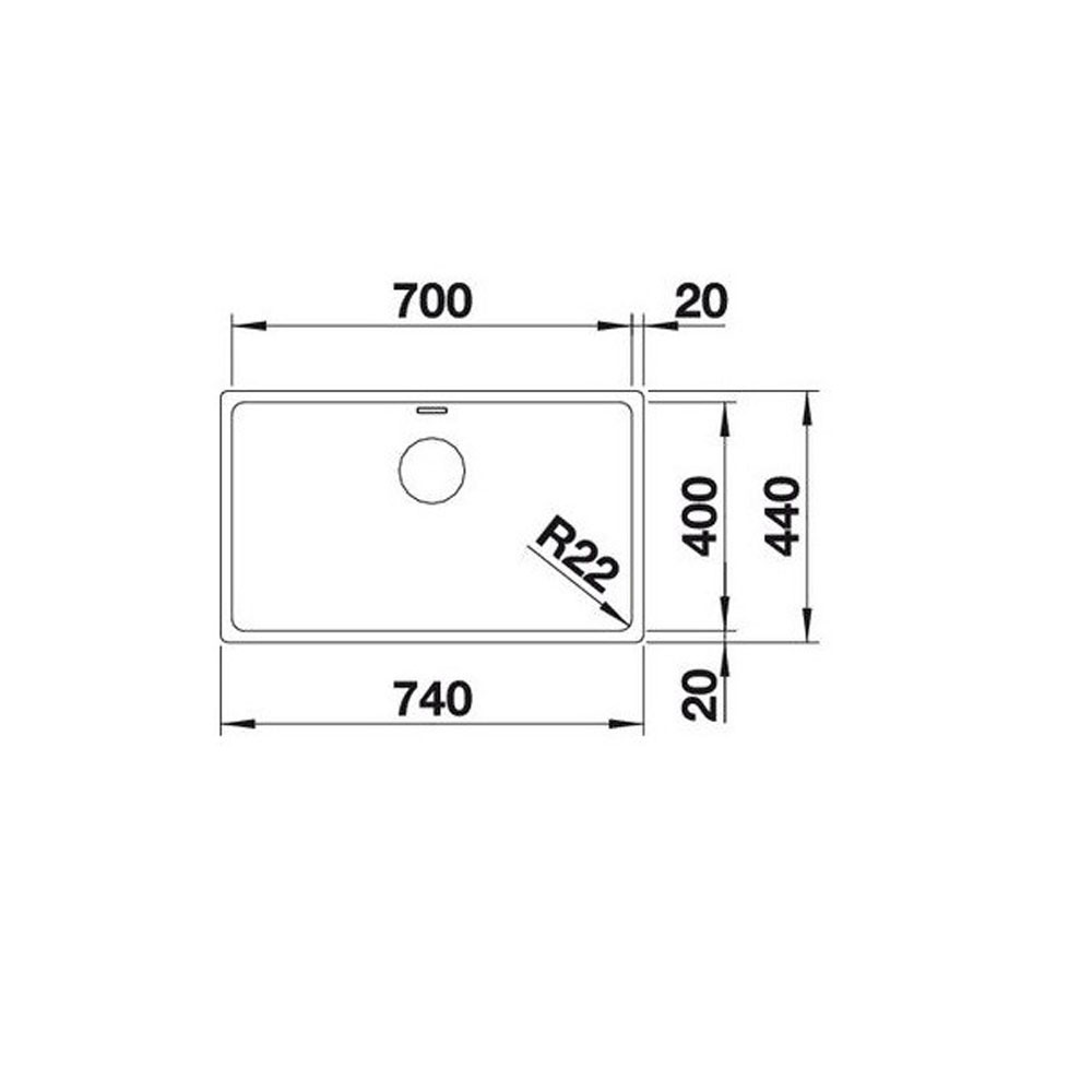Εικόνα της Νεροχύτης Υποκαθήμενος Blanco Andano 700-U (74x44) Λείος 522971