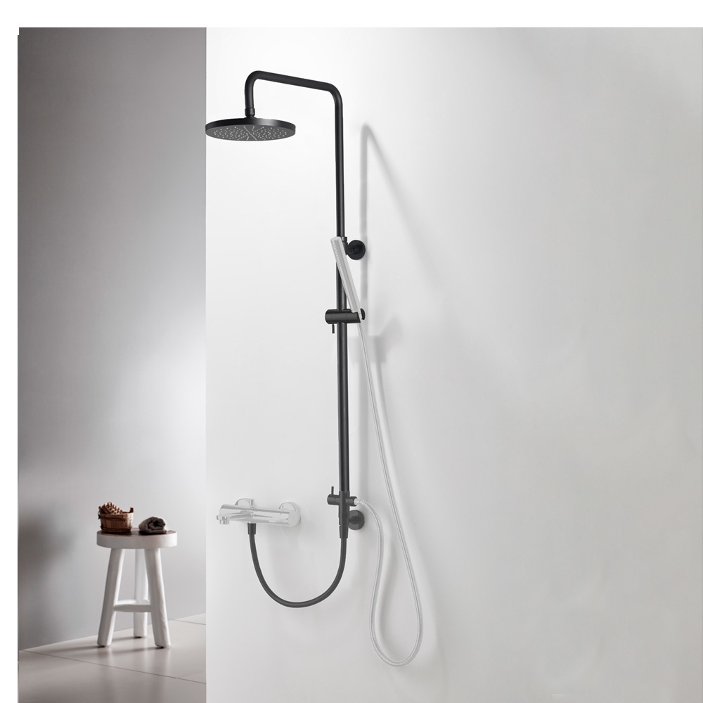 Εικόνα της Κολώνα Ρυθμιζόμενου Ύψους 83-144cm Με Στρογγυλή Κεφαλή Ø20cm Eurorama 51400R-400 Black Matt