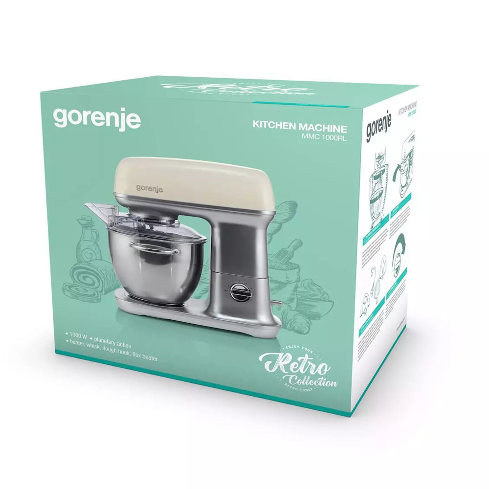 Εικόνα της Κουζινομηχανή Gorenje Retro MMC100ORL-728253 1000W με Ανοξείδωτο Κάδο 4.5lt Μπεζ 040051701