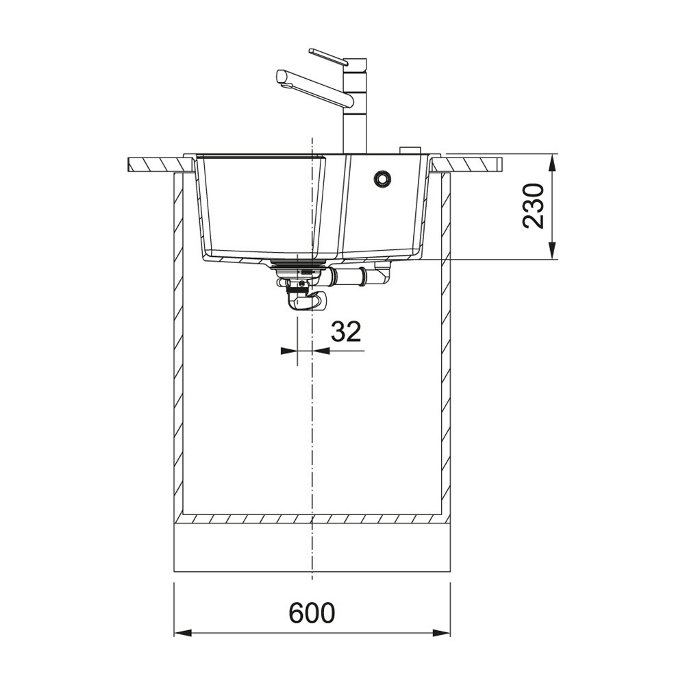 Εικόνα της Νεροχύτης Franke Urban UBG 610-56 GSC (56x50) Matt Black 3147101135