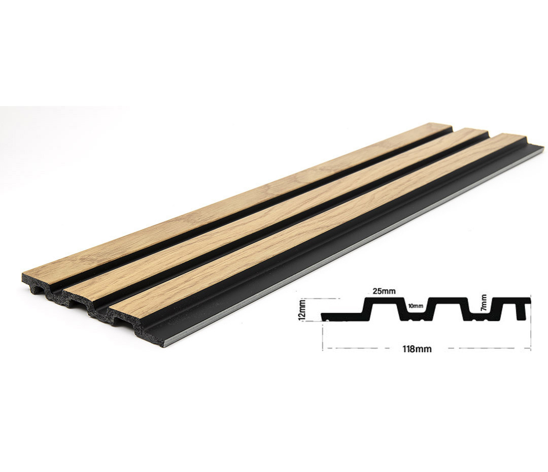 Εικόνα της PS PANEL Με 3D Πηχάκια F4 Piano 12/122/2900mm NAT.OAK/BLACK
